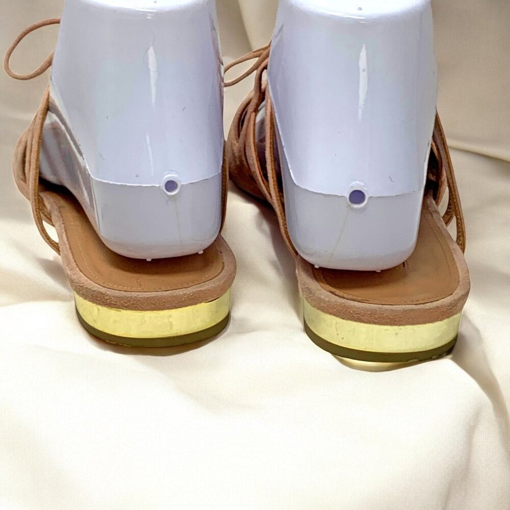 Aquazzura Firenze Belgravia‎ French Rose Suede Cagey Pointy Slides/Mules - Picture 9 of 13